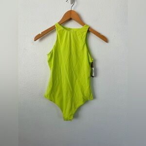 SKIMS Fits Everybody High Neck Bodysuit Color Daffodil Green Size Small